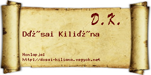 Dósai Kiliána névjegykártya