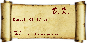 Dósai Kiliána névjegykártya